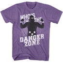 Macho Man-Danger Zone-Purple Heather Adult S/S T-Shirt - Purple Heather