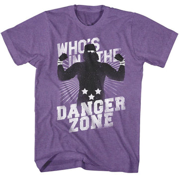 Macho Man-Danger Zone-Purple Heather Adult S/S T-Shirt - Purple Heather