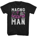 Macho Man-American Hero-Black Adult S/S T-Shirt - Black
