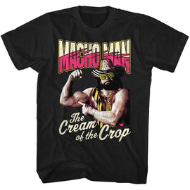 Macho Man-Cream Of The Crop-Black Adult S/S T-Shirt - Black