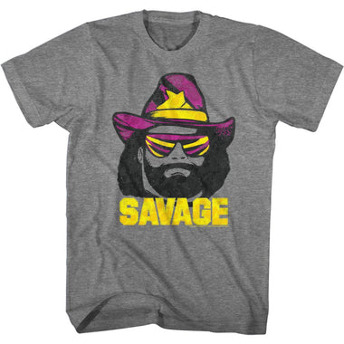 Macho Man-Just Savage-Graphite Heather Adult S/S T-Shirt - Graphite Heather