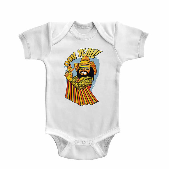 Macho Man-Baby Oh-White Infant S/S Bodysuit-6M - White