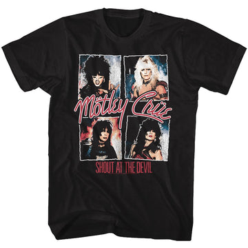 Motley Crue-Shout At The Devil-Black Adult S/S T-Shirt - Black