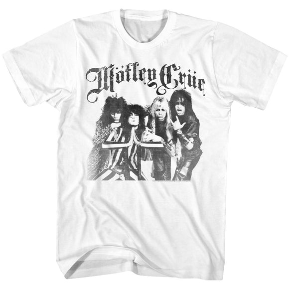 Motley Crue-Motley- White Adult S/S T-Shirt - White