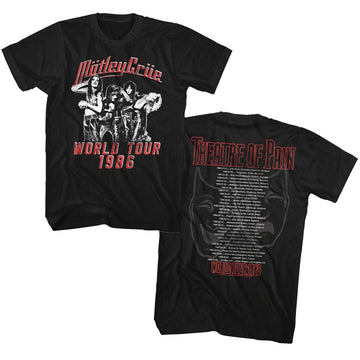 Motley Crue-Theatre Of Pain Tour-Black Adult S/S T-Shirt ***F&B*** - Black