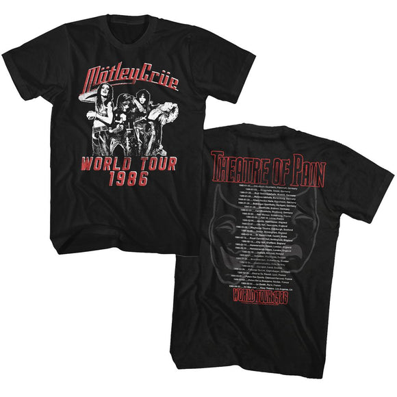 Motley Crue-Theatre Of Pain Tour-Black Adult S/S T-Shirt ***F&B*** - Black