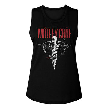 Motley Crue-Dr Feel Good-Black Ladies Muscle Tank-S - Black