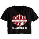 Motley Crue-Crue Sign-Black Ladies S/S Festival Cali Crop-S - Black