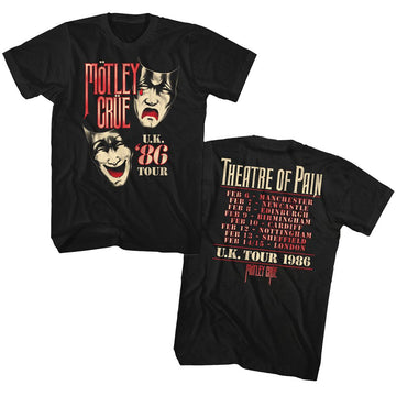 Motley Crue-UK Tour-Black Adult S/S T-Shirt ***F&B*** - Black