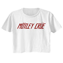 Motley Crue-Logo-White Ladies S/S Festival Cali Crop-S - White