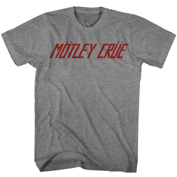 Motley Crue-Logo-Graphite Heather Adult S/S T-Shirt - Graphite Heather