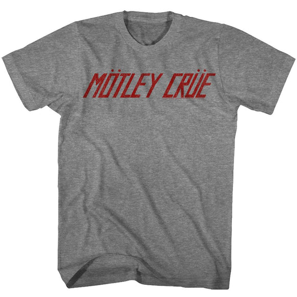 Motley Crue-Logo-Graphite Heather Adult S/S T-Shirt - Graphite Heather