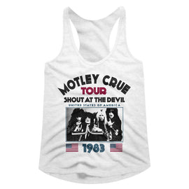Motley Crue-Satd83-White Ladies Slimfit Racerback-S - White