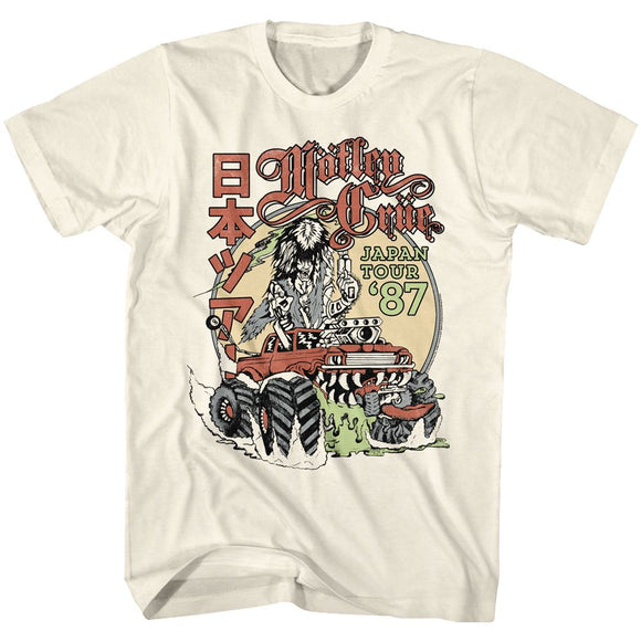 Motley Crue-Japan Tour-Natural Adult S/S T-Shirt - Natural