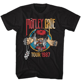 Motley Crue-Tour1987-Black Adult S/S T-Shirt - Black