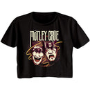 Motley Crue-Drama Masks-Black Ladies S/S Festival Cali Crop-S - Black