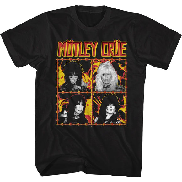 Motley Crue-Fire And Wire-Black Adult S/S T-Shirt - Black