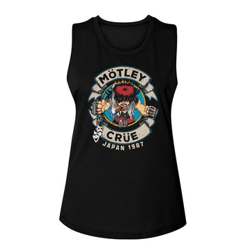 Motley Crue-Motleycrue-Black Ladies Muscle Tank-S - Black