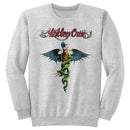 Motley Crue-Drfeelgood-Gray Heather Adult L/S Sweatshirt-S - Gray Heather