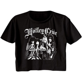 Motley Crue-Crue Crew-Black Ladies S/S Festival Cali Crop-S - Black