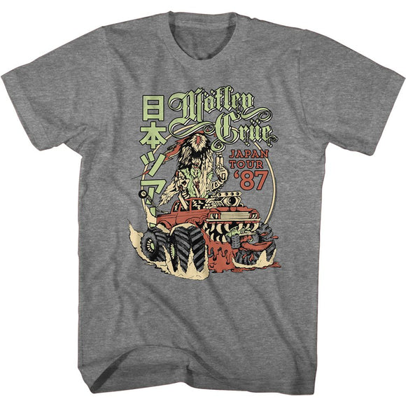 Motley Crue-Tour 87-Graphite Heather Adult S/S T-Shirt - Graphite Heather