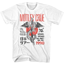 Motley Crue-Motley Crue Jpn Tour 90-White Adult S/S T-Shirt - White
