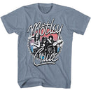 Motley Crue-Motley Crue Studded-Vintage Indigo Heather Adult S/S T-Shirt - Indigo Heather