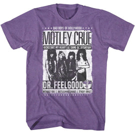 Motley Crue-Motley Crue Dr Feelgood Songs-Purple Heather Adult S/S T-Shirt - Purple Heather