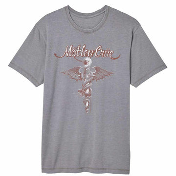 Motley Crue Feel Good Caduceus Gray Vintage Wash Adult T-Shirt