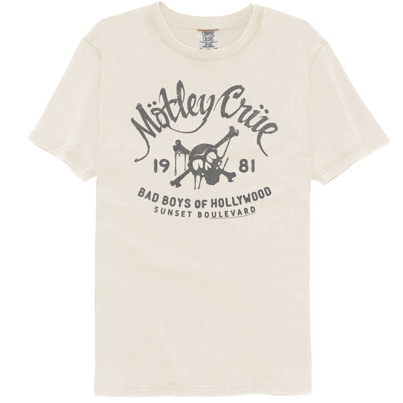 Motley Crue-Motley Crue Bad Boys 1981-Ivory Adult S/S Comfort Color T-Shirt - Ivory