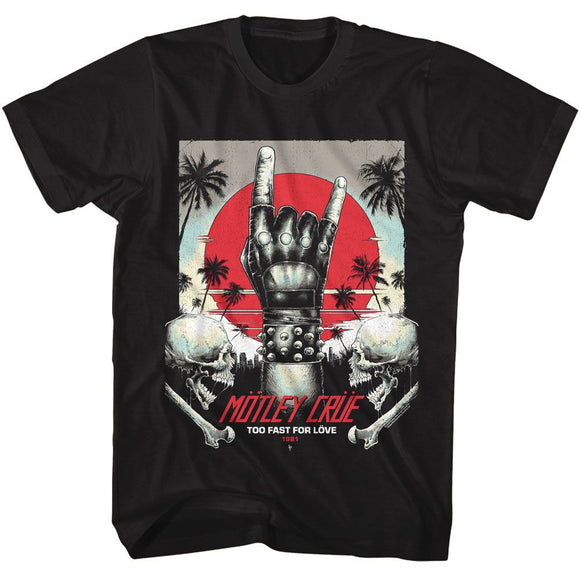 Motley Crue-Motley Crue Too Fast For Love-Black Adult S/S T-Shirt - Black