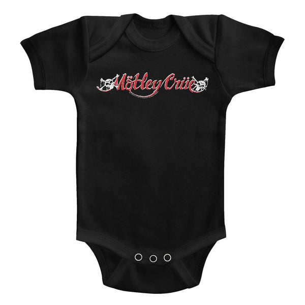 Motley Crue Rd And Wht Logo Infant Baby One-Pieces