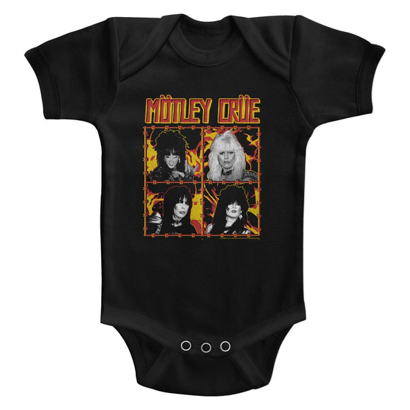 Motley Crue-Fire And Wire-Black Infant S/S Bodysuit-24M - Black