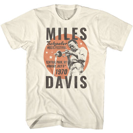 Miles Davis-Miles Davis 1970 Circle-Natural Adult S/S T-Shirt - Natural