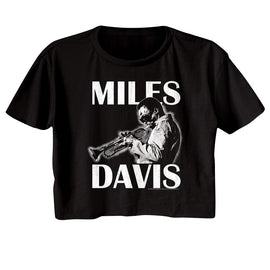 Miles Davis-Miles Davis Playing The Trumpet-Black Ladies S/S Festival Cali Crop-S - Black