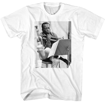 Miles Davis-Miles Davis Contemplative-White Adult S/S T-Shirt - White