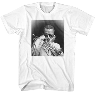 Miles Davis-Miles Davis Shades-White Adult S/S T-Shirt - White