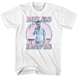 Miles Davis-Miles Davis Pastel Gradients-White Adult S/S T-Shirt - White