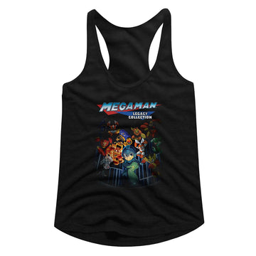 Mega Man-Legacy Collection-Black Ladies Slimfit Racerback-S - Black