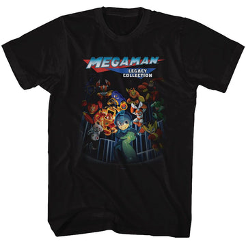 Mega Man-Legacy Collection-Black Adult S/S T-Shirt - Black