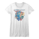Mega Man-Megafriends-White Ladies S/S T-Shirt - White