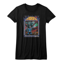 Mega Man-Megawoah-Black Ladies S/S T-Shirt - Black