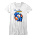 Mega Man-Powered Up-White Ladies S/S T-Shirt - White