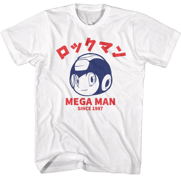 Mega Man-Megaman Since 1987-White Adult S/S T-Shirt - White