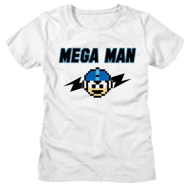 Mega Man-Mega Man Mega Bolts-White Ladies S/S T-Shirt - White