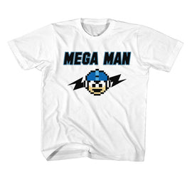 Mega Man-Megaman Mega Bolts-White Youth S/S T-Shirt (7-8) - White