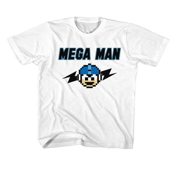 Mega Man-Megaman Mega Bolts-White Youth S/S T-Shirt-Xs (5-6) - White