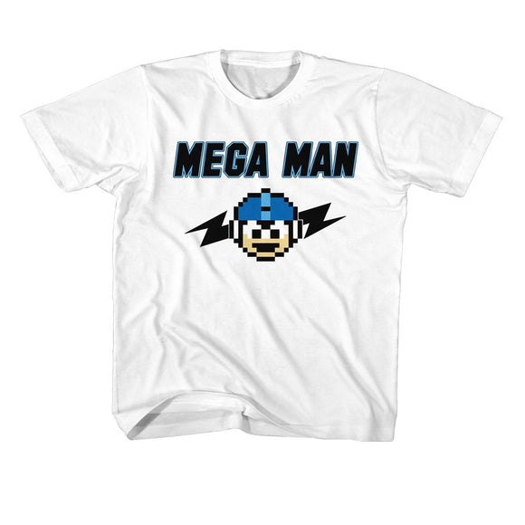 Mega Man-Megaman Mega Bolts-White Youth S/S T-Shirt-Xs (5-6) - White