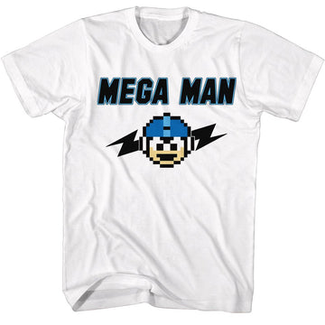 Mega Man-Megaman Mega Bolts-White Adult S/S T-Shirt - White