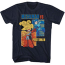 Mega Man-Mega Man Vs Protoman-Navy Adult S/S T-Shirt - Navy